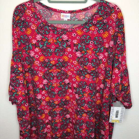 LuLaRoe Tops - lularoe 3xl irma floral Pink Green Yellow NWT